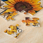 Puzzle Flores dorées : Artwork Motif de tournesols (Côté)