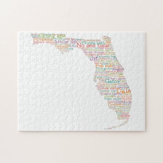 Puzzle Florida USA Slang Word Art Map (Horizontal)