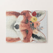 Puzzle Flower Crown Forester Fox (Horizontal)