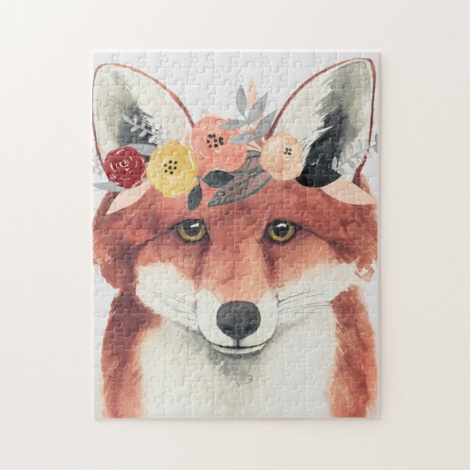 Puzzle Flower Crown Forester Fox (Vertical)