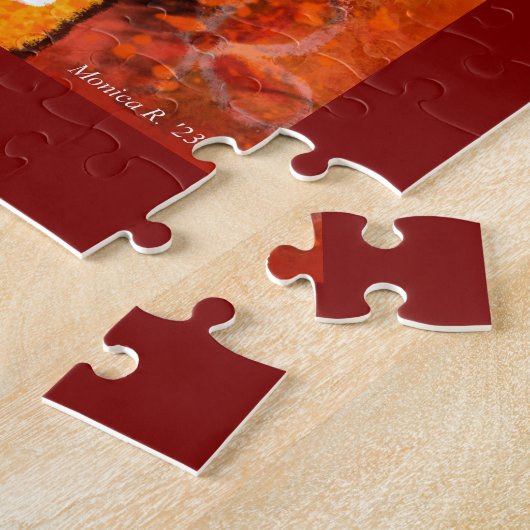 Puzzle Flower Power Retro Whimsical Cat Personalized (Côté)