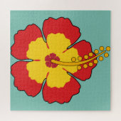 Puzzle Flower rouge hibiscus (Horizontal)