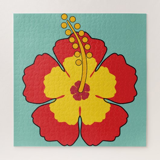 Puzzle Flower rouge hibiscus (Vertical)