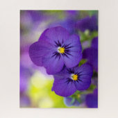 Puzzle Flowers | Purple Pansies (Vertical)