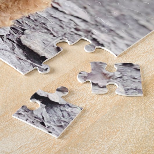 Puzzle Fluffy Brown Poodle Chien chiot (Côté)