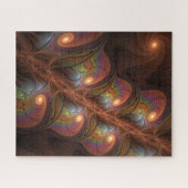 Puzzle Fluorescent coloré Abstrait Trippy Brown Fractal (Horizontal)