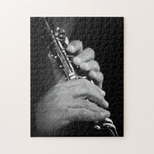 Puzzle Flûte jouée en noir et blanc par un gitan