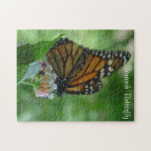 Puzzle Fluttering Monarch Butterfly rose Flower (Horizontal)