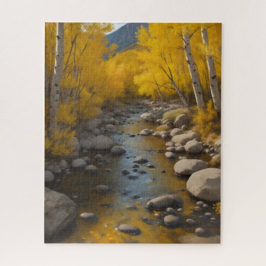 Puzzle Flux Rocheux Avec Arbres À Aspen Or, Vs 2 Peinture (Vertical)
