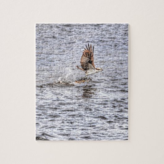 Puzzle Flying Osprey & Fish HDR Wildlife Photo Gift (Vertical)