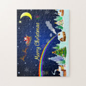Puzzle Flying Santa Claus with Crescent Moon (Vertical)
