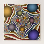 Puzzle Flying Up, Colorful Moderne Art Fractal Abstrait (Horizontal)