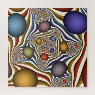 Puzzle Flying Up, Colorful Moderne Art Fractal Abstrait