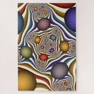 Puzzle Flying Up, Colorful Moderne Art Fractal Abstrait