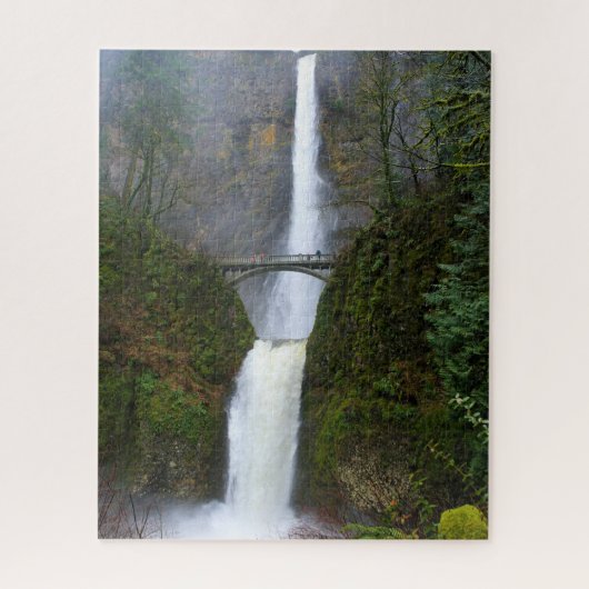 Puzzle Fog & Mist of Multnomah Falls, Oregon - 16x20 pouc (Vertical)