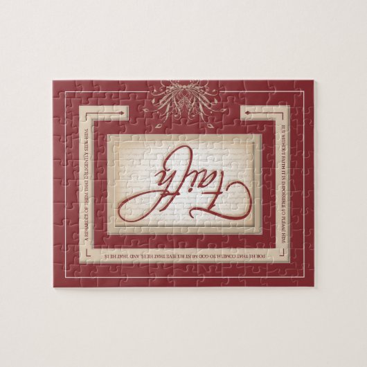 Puzzle Foi en rouge - 11:6 d'Hébreux (Horizontal)