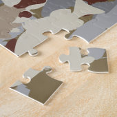 Puzzle Folie de poissons camouflage marron (Côté)