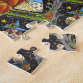 PUZZLE FOLK ART WITTER EN BOIS ÉFFRAYANTS, CHAT NOIR & OW (Côté)