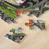 PUZZLE FOLK ART WITTER EN BOIS ÉFFRAYANTS, CHAT NOIR & OW (Côté)
