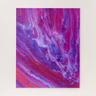 Puzzle Fondre de marbre rose et violet en versement acryl