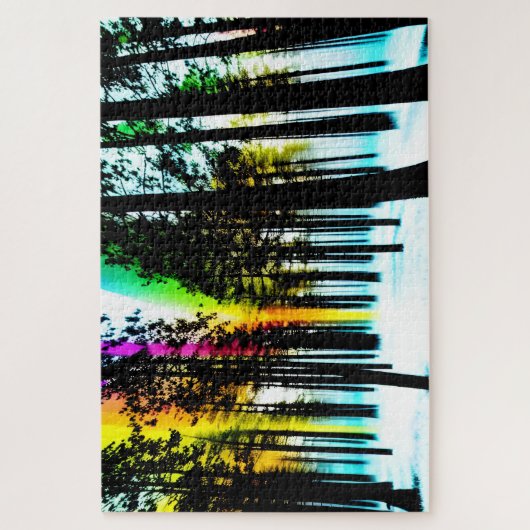 Puzzle Forêt Abstraite avec des souffles arc-en-ciel et d (Vertical)