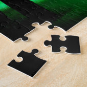 Puzzle Forêt Abstraite de mélèze noir blanc et jaune vert (Côté)