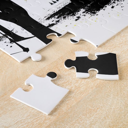 Puzzle Forêt Abstraite de silhouette avec jaune et violet (Côté)