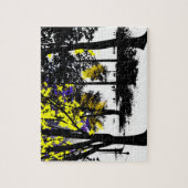 Puzzle Forêt Abstraite de silhouette avec jaune et violet (Vertical)