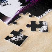 Puzzle Forêt Abstraite de silhouette noire en Feuille col (Côté)