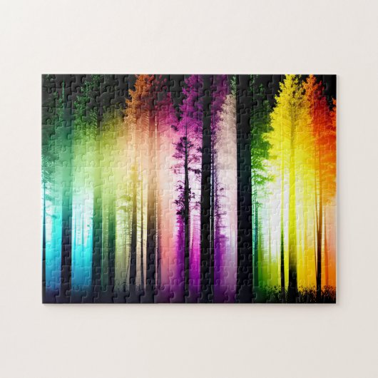 Puzzle Forêt Abstraite Rainbow Lights (Horizontal)