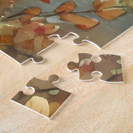 Puzzle Forêt Amanita Champignons Matin Foliage Léger (Côté)