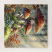 Puzzle Forêt Amanita Champignons Matin Foliage Léger (Horizontal)