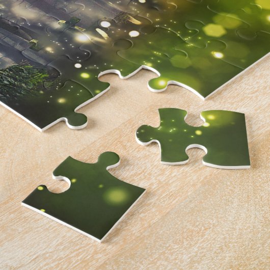 Puzzle Forêt, arbres en forêt, crépuscule (Côté)