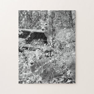 Puzzle Forêt avec casse-tête de cerf à queue blanche