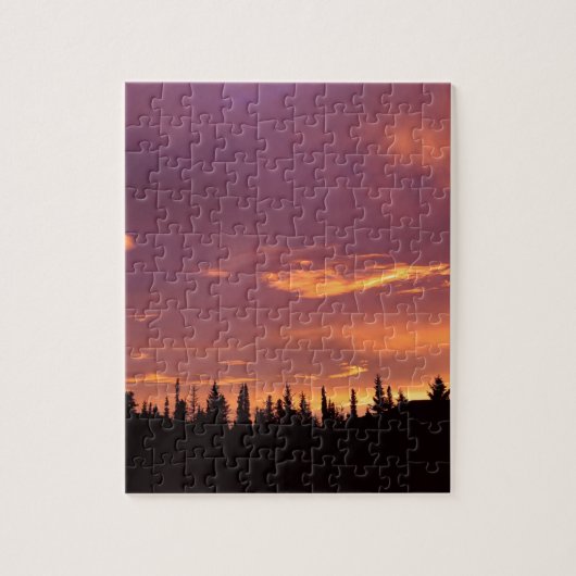Puzzle Forêt boréale Alaska de lever de soleil (Vertical)