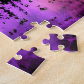 Puzzle Forêt brumeuse noire et blanche avec plaque de pei (Côté)