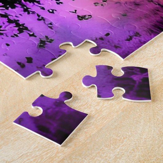 Puzzle Forêt brumeuse noire et blanche avec plaque de pei (Côté)