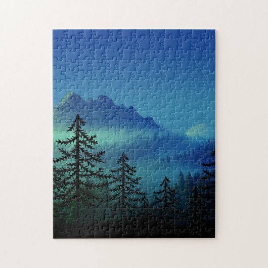 PUZZLE FORÊT CALME DE MINUIT DE MONTAGNE (Vertical)
