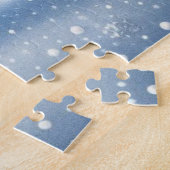 Puzzle Forêt couverte de neige avec pingouins et rennes (Côté)