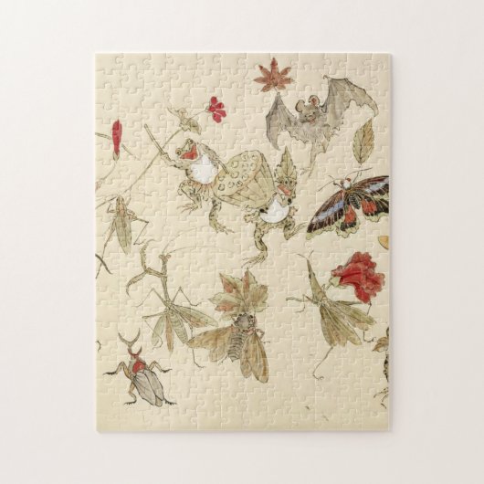 Puzzle Forêt Dansante De Grenouilles Par Kawanabe Kyosai  (Vertical)