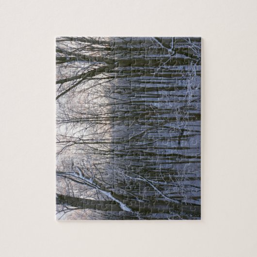 Puzzle Forêt d'arbres neigeux (Vertical)