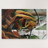 Puzzle Forêt d'Automne Dragon Ambre Bouleau Fantastique (Horizontal)