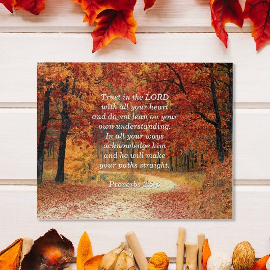 Puzzle Forêt d'automne, verset biblique de Proverbes 3:5-