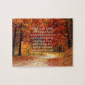 Puzzle Forêt d'automne, verset biblique de Proverbes 3:5- (Horizontal)