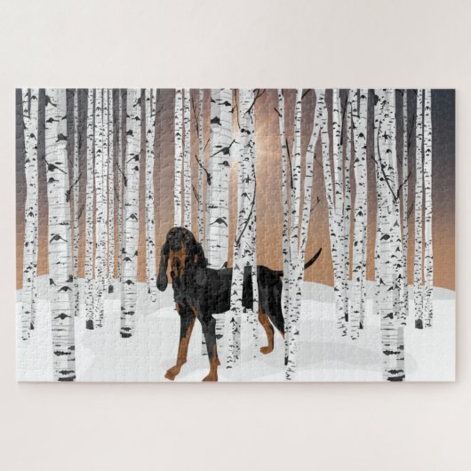 Puzzle Forêt de Birch Coonhound (Horizontal)