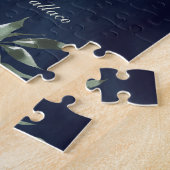 Puzzle Forêt de Bois Hérisson Mignon Bleu Marine Nom (Côté)
