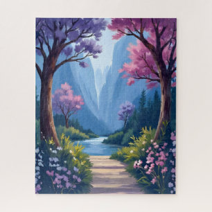 Puzzle Forêt de Conte de Fées Paysage Naturel Floral Ma