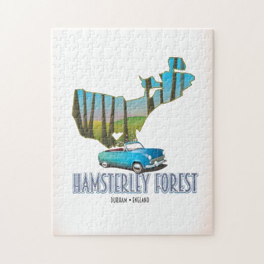 Puzzle Forêt de Hamsterley Durham Angleterre carte (Vertical)