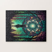 Puzzle Forêt de mandala psychédélique | Art Boho (Horizontal)
