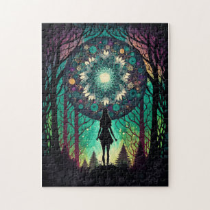 Puzzle Forêt de mandala psychédélique Art boho